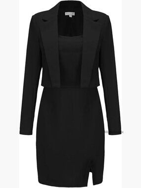 Professional Blazer Dress Suit Set Lightweight Stretch Work Office